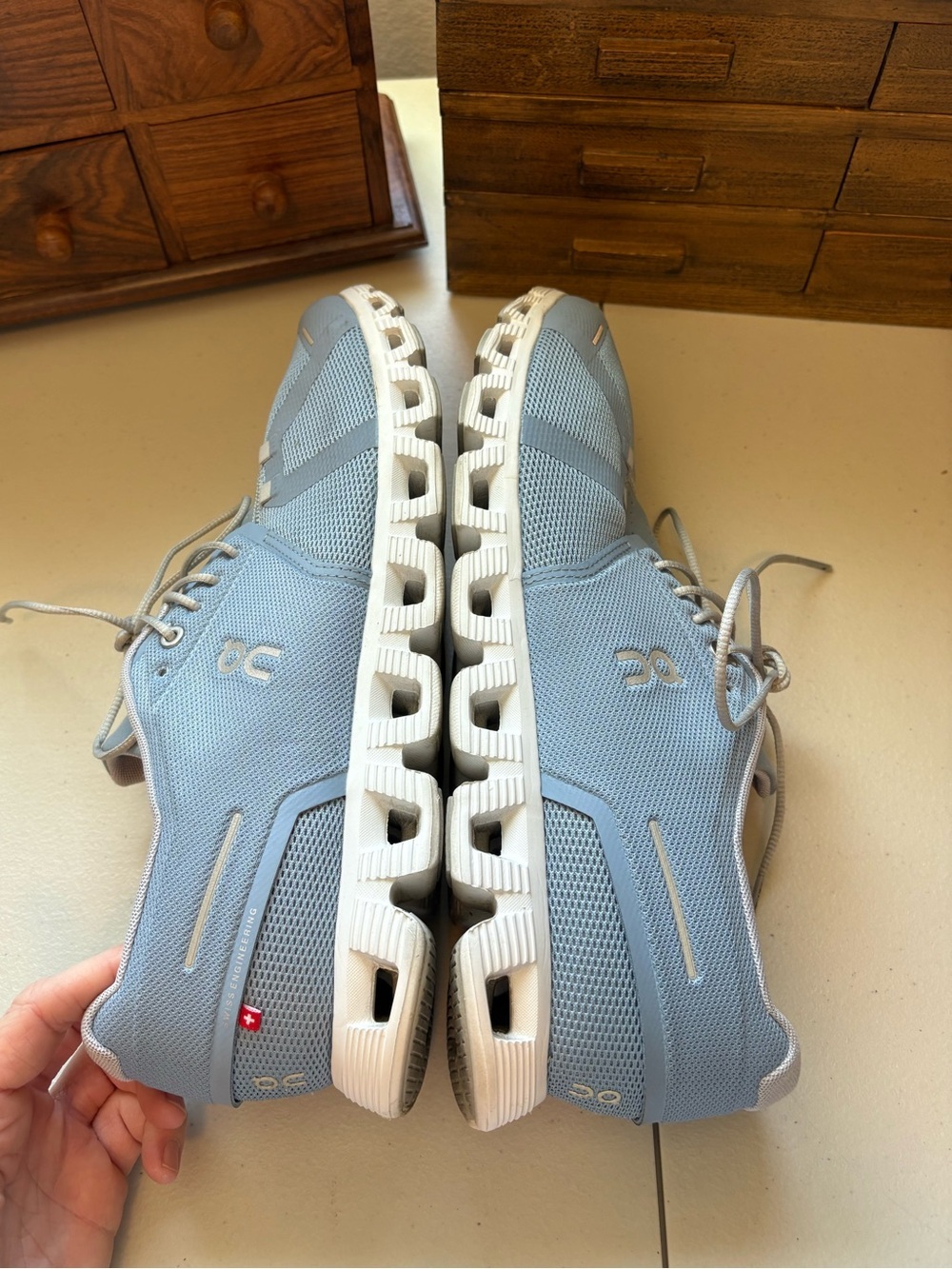 On cloud 6 men’s blue white running shoes size 13 - Picture 6 of 8